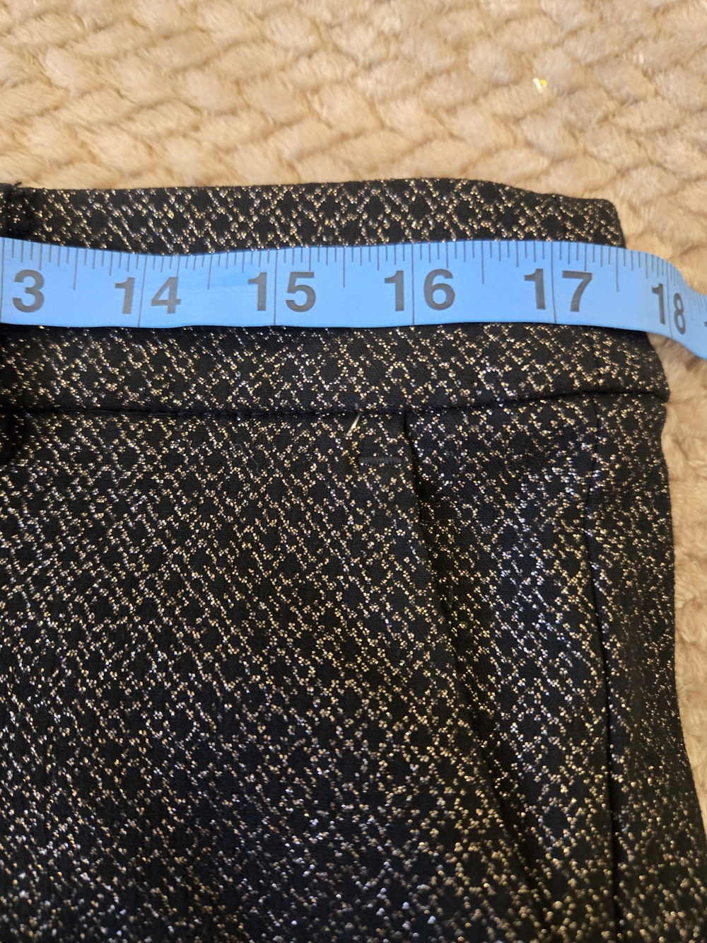 LOFT Riviera Slim Black & Gold Metallic Stretch Dress Pants Size 12 - Picture 4 of 11